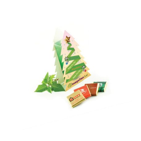 Reklámcsoki karácsonyfa dobozban