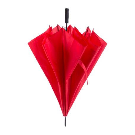 Nagy méretű, automata, szélálló, 8 paneles esernyő, piros