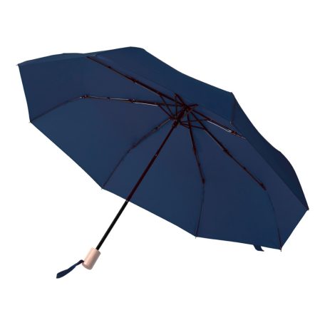 RPET Összecsukható, szélálló 8 paneles esernyő színben megegyező tokkal, sötétkék