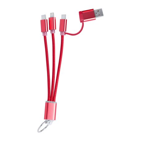 USB töltős kulcstartó, Frecles, piros