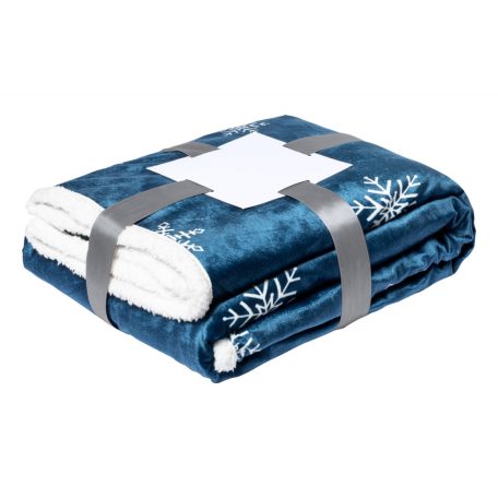 Karácsonyi két rétegű takaró sherpa és gyapjú, kék
