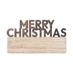 Karácsonyi fa hűtőmágnes kivágott szöveggel, natúr