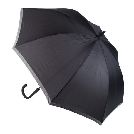 Automata, szélálló, 8 paneles esernyő szélén fényvisszaverő csíkkal, fekete