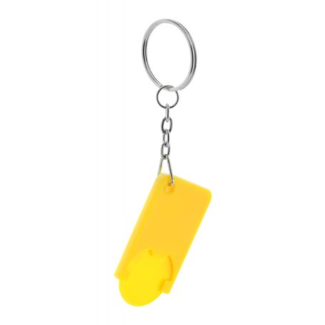 Beka kulcstartós bevásárlókocsi érme, sárga