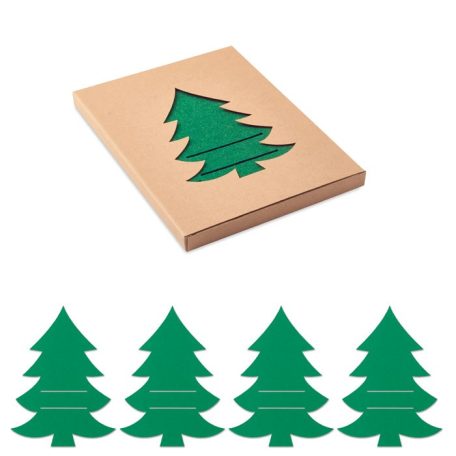 Karácsonyfa alakú evőeszköztartó 4db-os , zöld