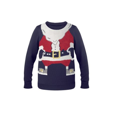 Karácsonyi mintás pulóver, L/XL, kék