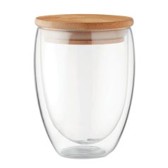 Tirana  duplafalú üveg pohár, 350 ml - áttetsző